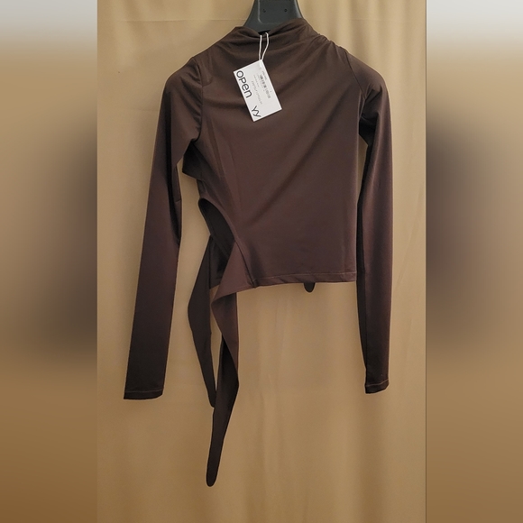 OPEN YY-Brown Knot Blouse - Picture 4 of 6